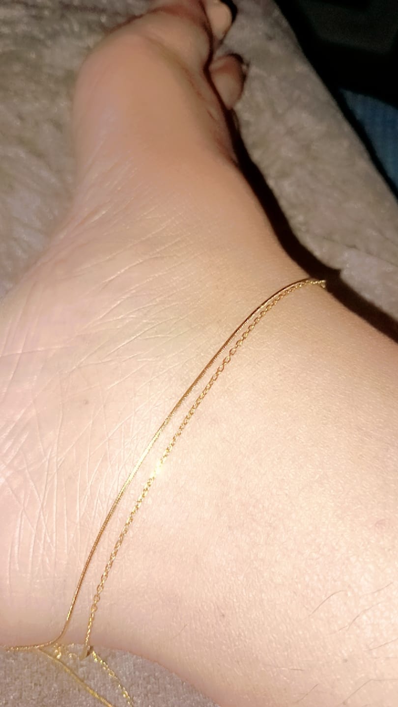 Customer photo review of Two Layered Solid Cable Anklet