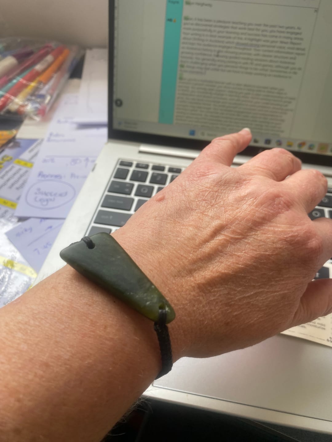 Customer photo review of Greenstone Bracelet