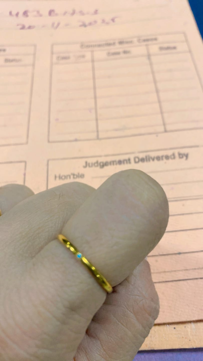 Customer photo review of Smooth Thin Stacking Ring
