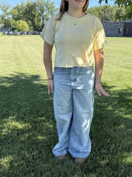 Customer photo review of Aelfric Eden Rhinestone Baggy Jeans