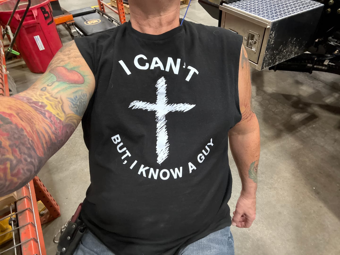 Customer photo review of I Know A Guy T-Shirt