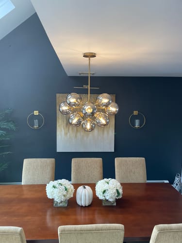 Customer photo review of Glam Dark Pearl Sputnik Smoked Glass Bubble Chandelier Light Fixture