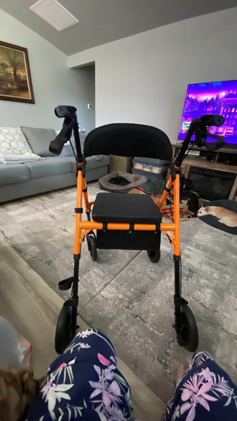 Customer photo review of KLD-9218 All Terrain Dual-Brake Rollator Walker 8" Wheels