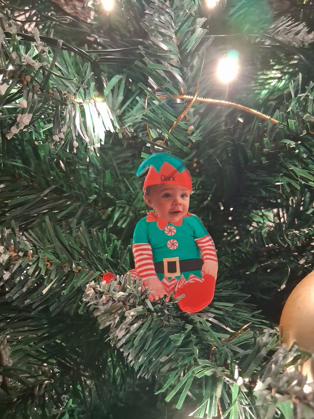 Customer photo review of Adorable Newborn Baby Elf - Personalized Babys Photo Christmas Ornament