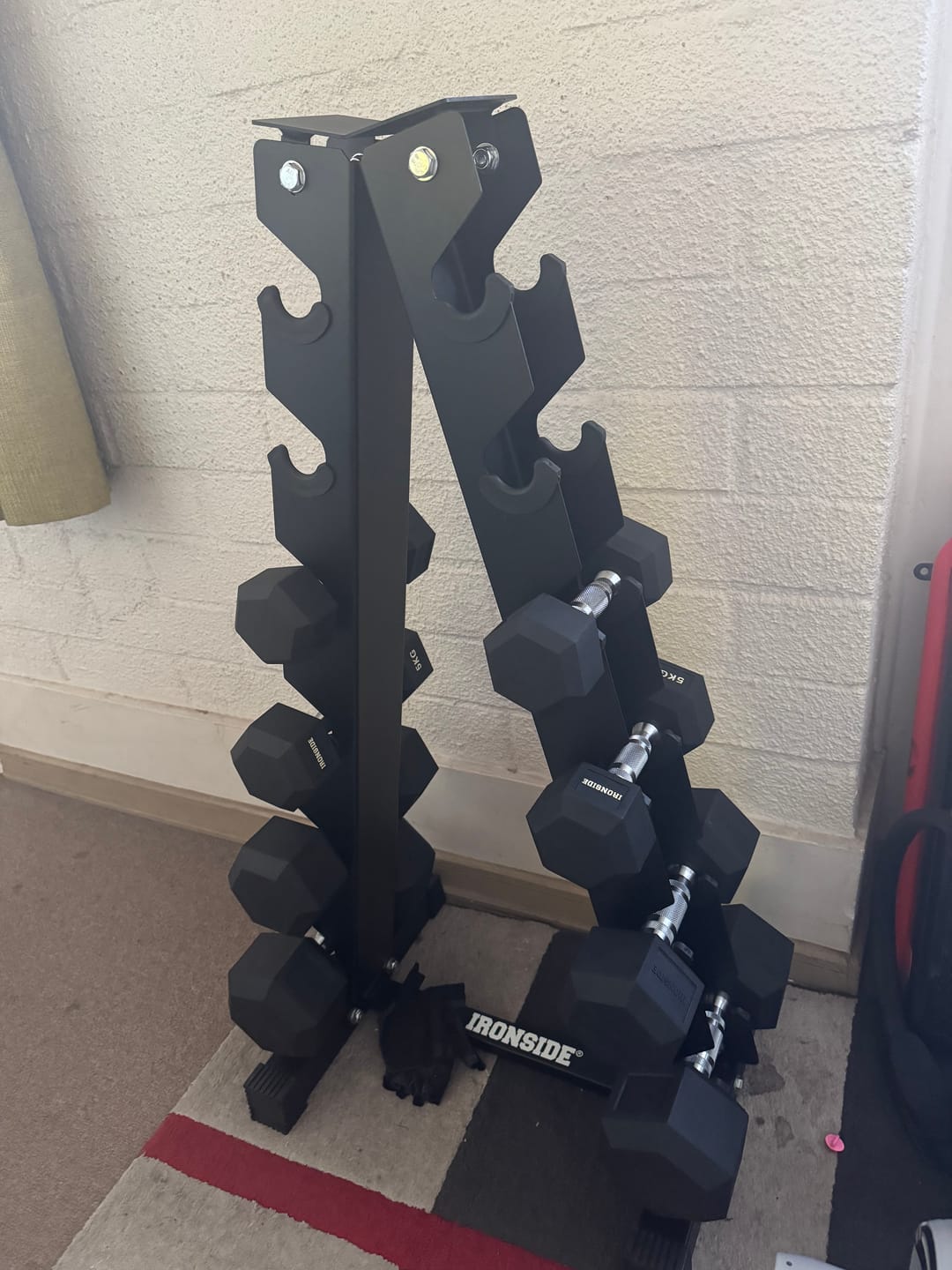 Customer photo review of Rack de Almacenamiento Mancuernas Triangular IRONSIDE