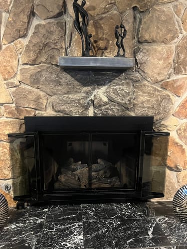 Customer photo review of Ardmore Flat Black Masonry Fireplace Door | Durable Design
