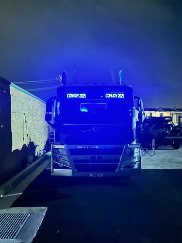 Customer photo review of LED Windshield Eyes - Transform Your Truck Into a Beast