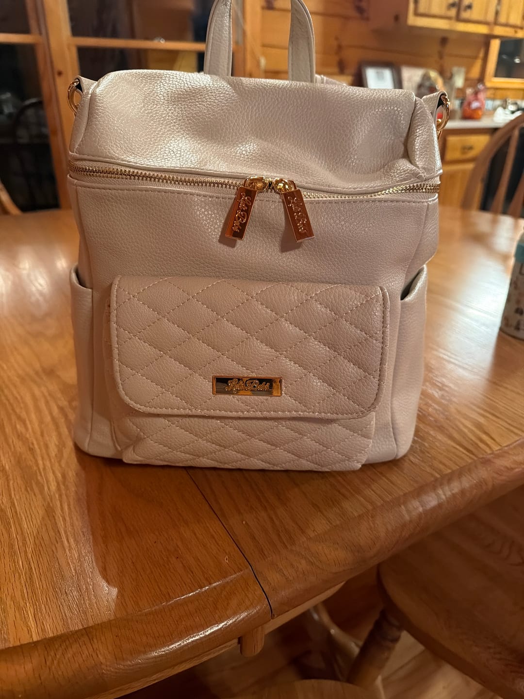 Customer photo review of Petit Diaper Bag Caramel