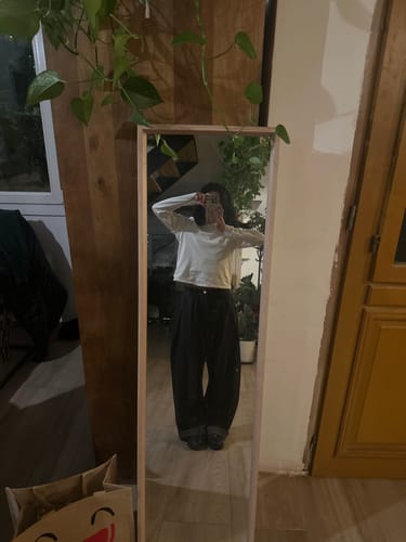 Customer photo review of Omirad Pinstripe Barrel Trousers