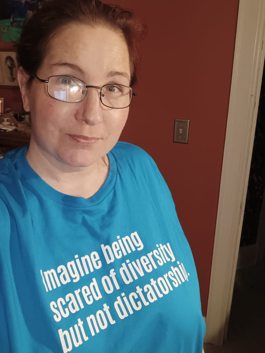 Customer photo review of You're Probably DEI Too Unisex Tee (Front and Back Design Print)