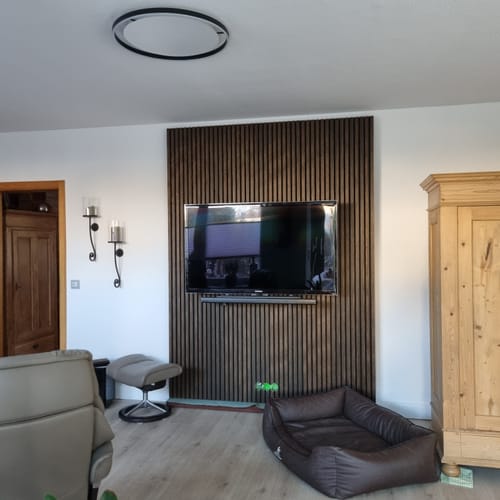 Customer photo review of Akustikpaneele Eiche Geräuchert | 240 cm x 60 cm | Dreiseitig Echtholzfurnier