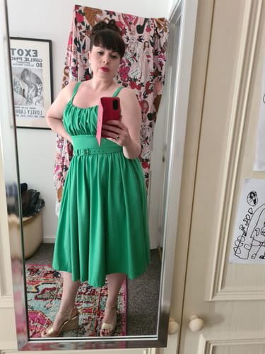 Customer photo review of Ingenue Dress in Clover Green - Vixen by Micheline Pitt
