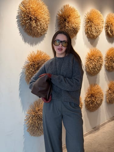 Customer photo review of LILY 100% Merino Wool Crewneck Sweater