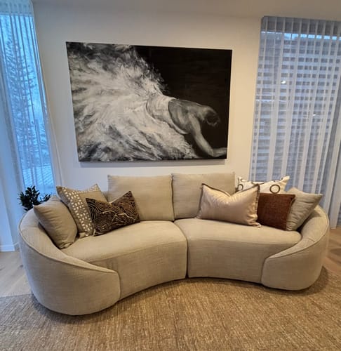 Customer photo review of Hand Beaded Natural and Chocolate Lumber 35 x 55cm