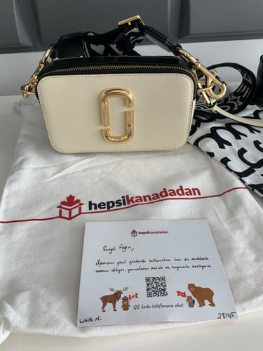Customer photo review of Marc Jacobs Women's The Snapshot Bag Cloud White/Multi
