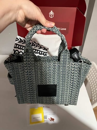 Customer photo review of Marc Jacobs Women's The Canvas Small Tote Bag Blue Shadow