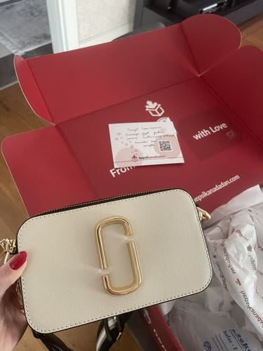 Customer photo review of Marc Jacobs Women's The Snapshot Bag New Cloud White Multi
