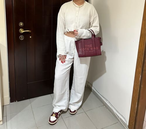 Customer photo review of Marc Jacobs Women's The Leather Small Tote Bag Cherry