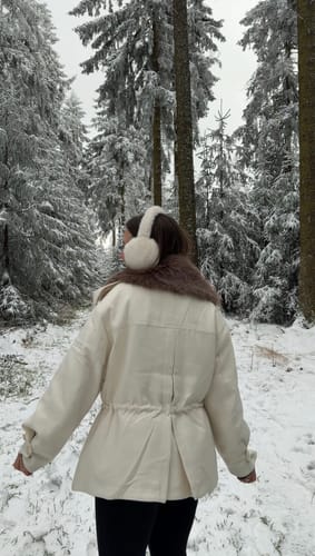 Customer photo review of LILY Lightweight Faux Fur Trim Down Parka