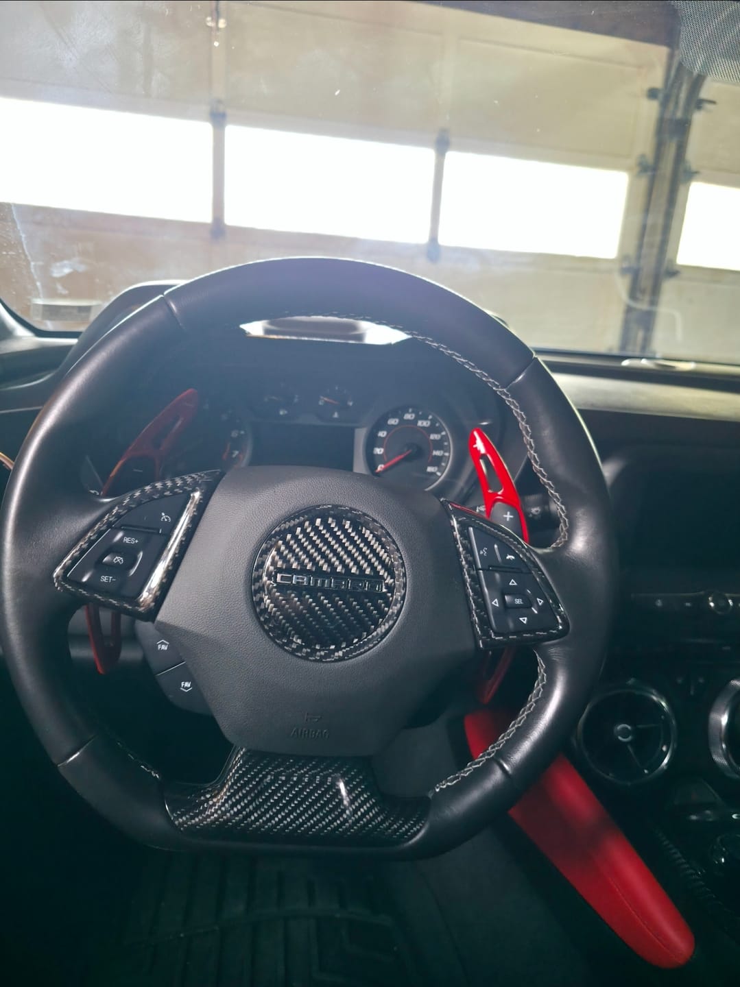 Customer photo review of [Complete/Heated] Custom Carbon Fiber Steering Wheel For 2016-2024 Chevy Camaro