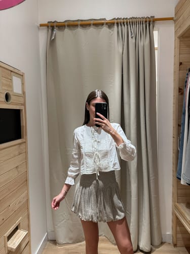 Customer photo review of Falda Globo Lurex Ecru