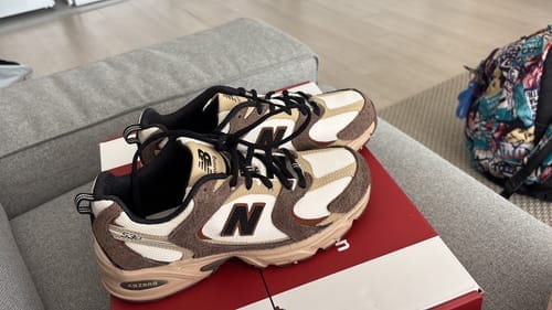 Customer photo review of New Balance 530 Dark Mushroom/Incense/Linen MR530SNC