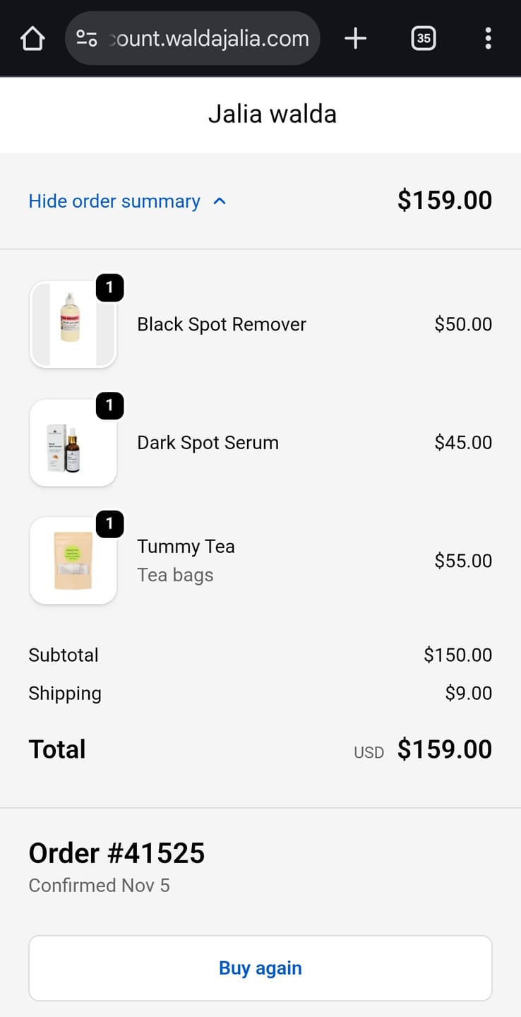 Customer photo review of Tummy Tea