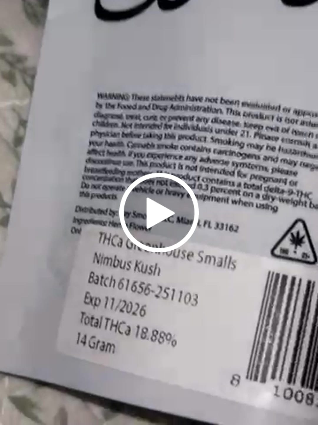 Customer video review of THCa Greenhouse Smalls