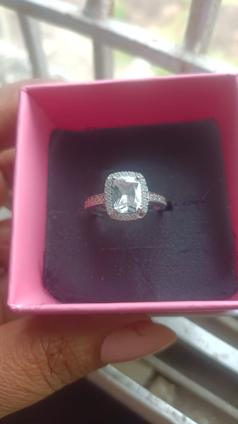 Customer photo review of Silver Classic Solitaire Ring