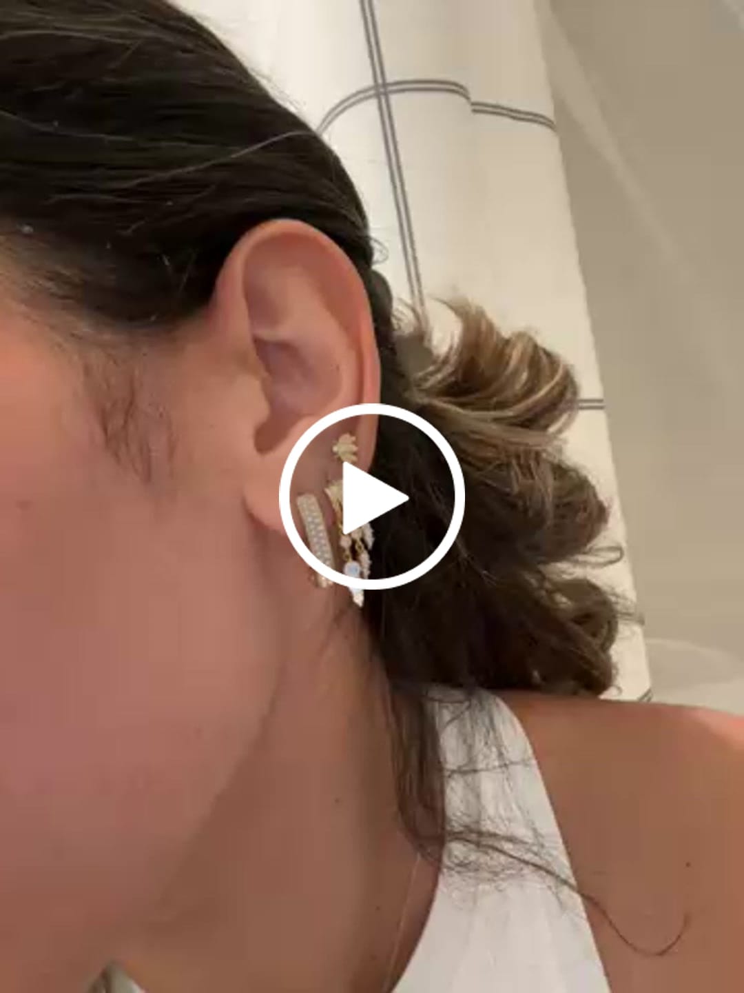 Customer video review of Cleo Stacked Multi Hoop Huggie Illusion Earrings