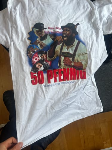 Customer photo review of 50 PFENNIG T-SHIRT