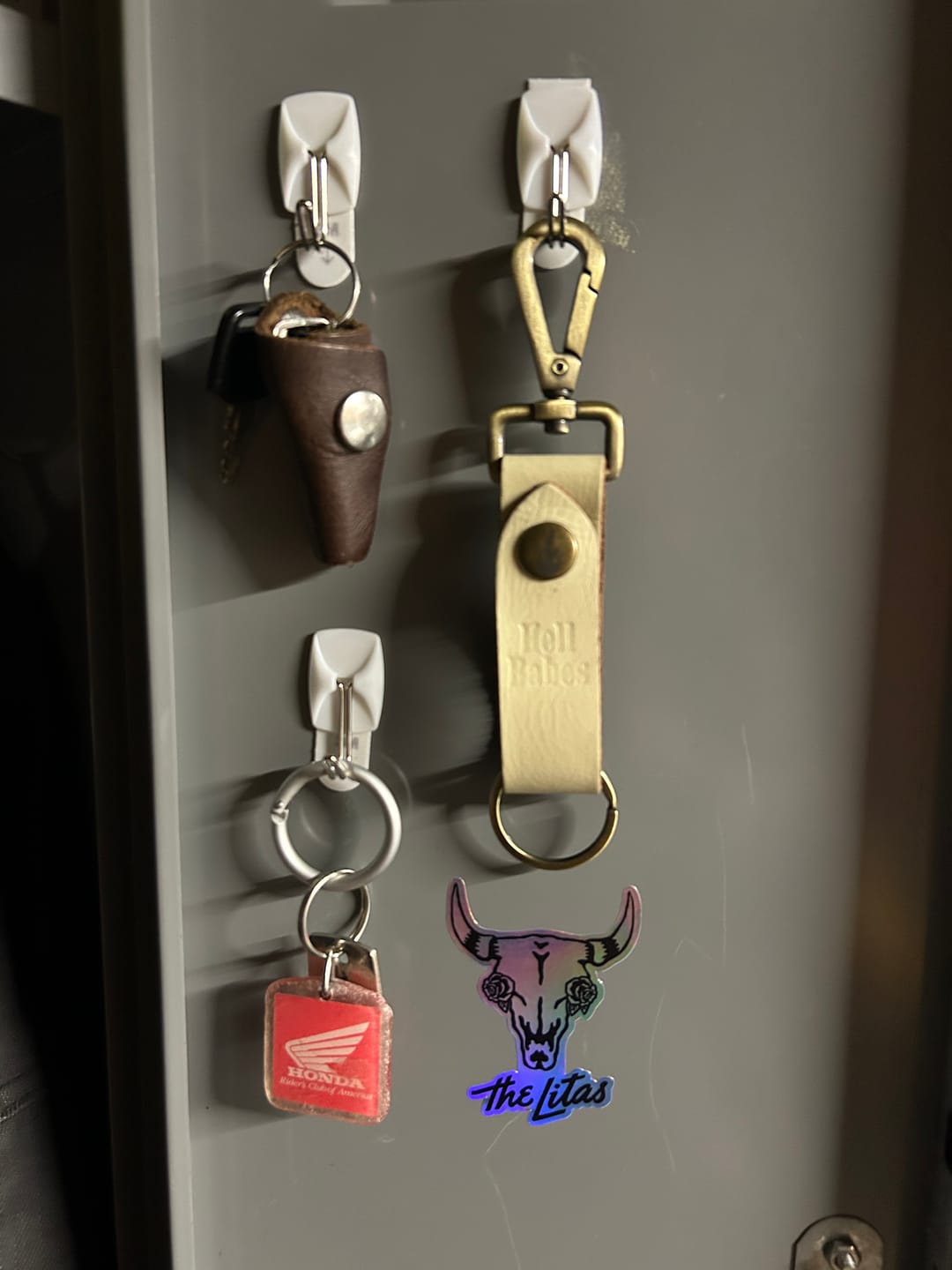 Customer photo review of Rebel Things Off-White Leather Keychain