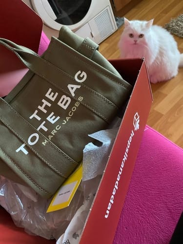 Customer photo review of Marc Jacobs Women's The Canvas Small Tote Bag Slate Green