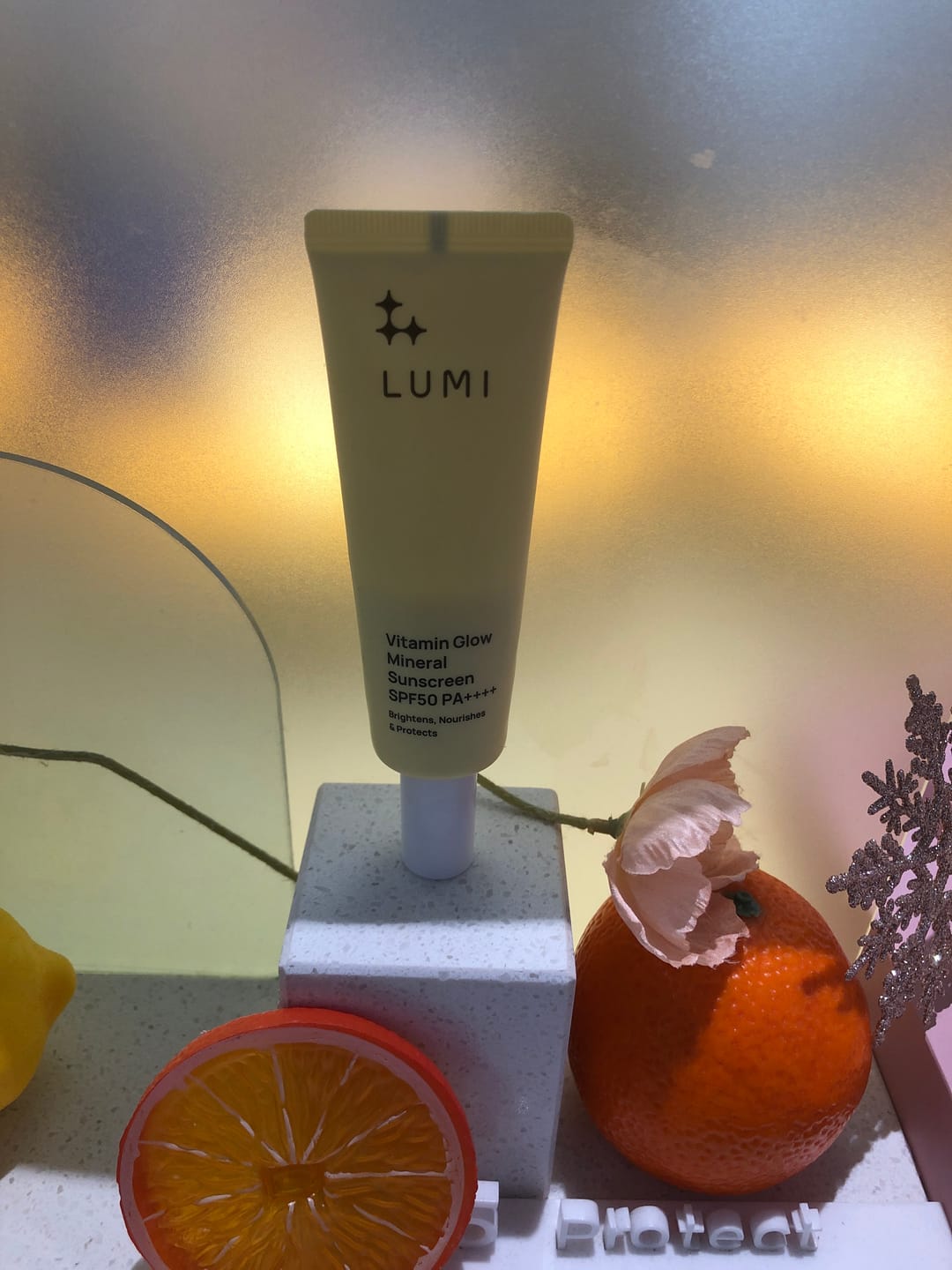 Customer photo review of Vitamin Glow Mineral Sunscreen