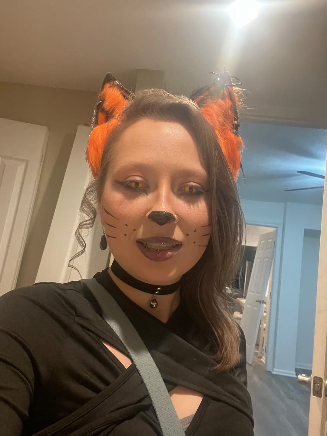 Customer photo review of Halloween DragonMaid Yellow Colored Contact Lenses