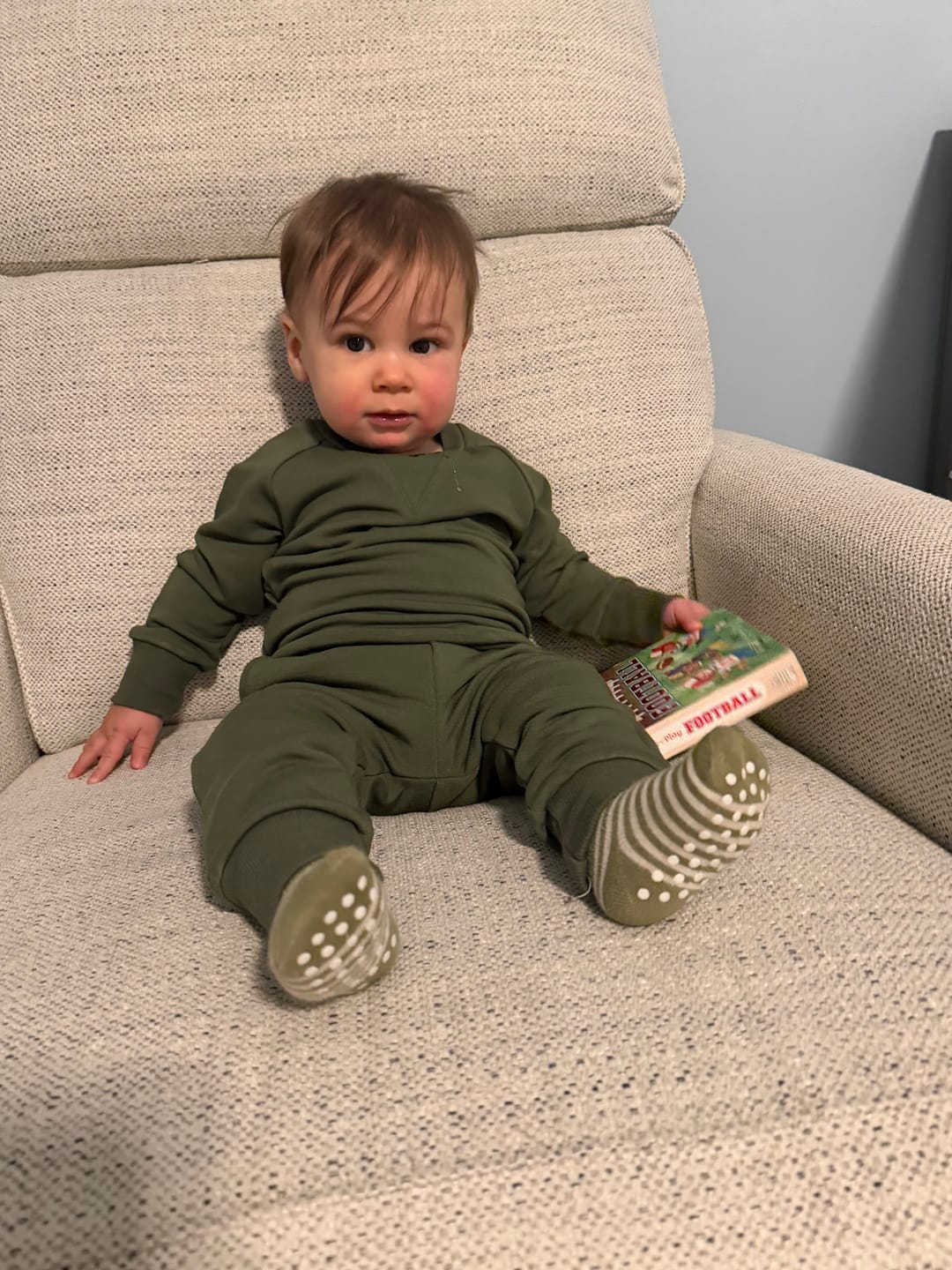 Customer photo review of Sweatshirt Onesie + Sweatpant Set