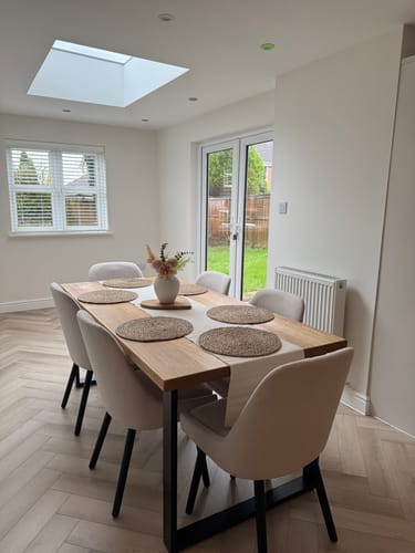 Customer photo review of Industrial Solid Oak Dining Table