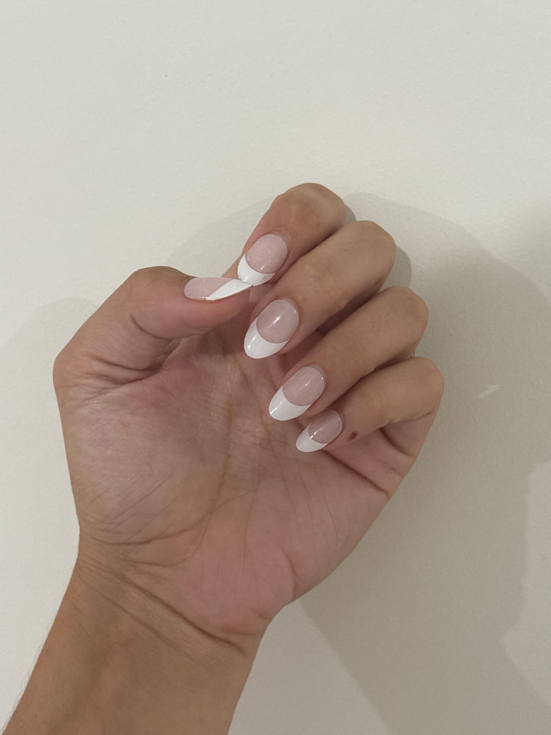 Customer photo review of Classique White French Tip DIY Semicured Gel Nail Sticker Kit