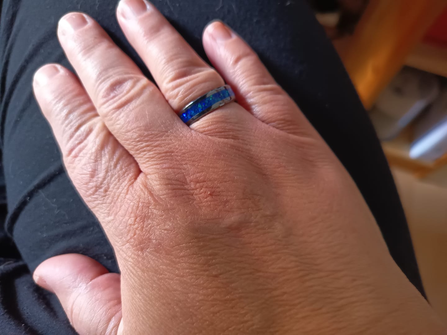 Customer photo review of Bague "La Belle Bleue" - Céramique Noire