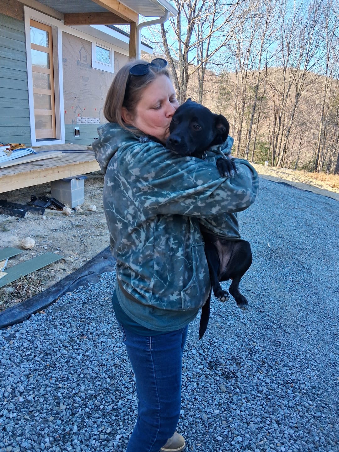 Customer photo review of Concrete Wood Dog Hoodie - Timber