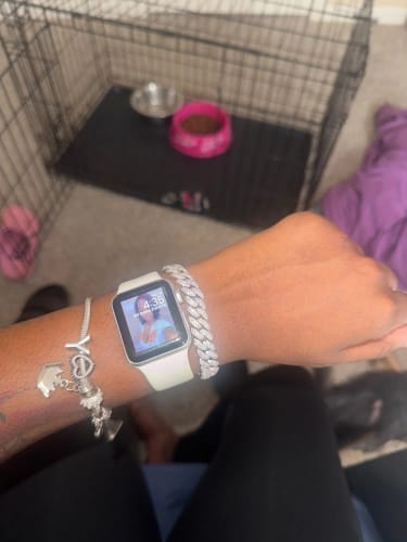 Customer photo review of Iced Out Cuban Bracelet 10MM (White Gold)