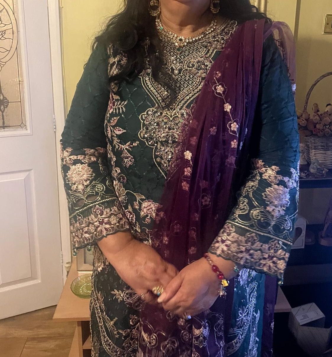 Customer photo review of P-208- Ready Made - Dastoor by Ramsha Luxury Organza Vol 2