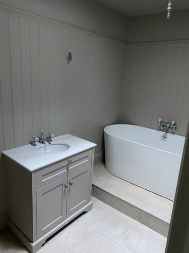 Customer photo review of Hudson Reed Old London 800mm 2-Door Vanity Unit & Ceramic 1 Tap Hole Basin - Timeless Sand