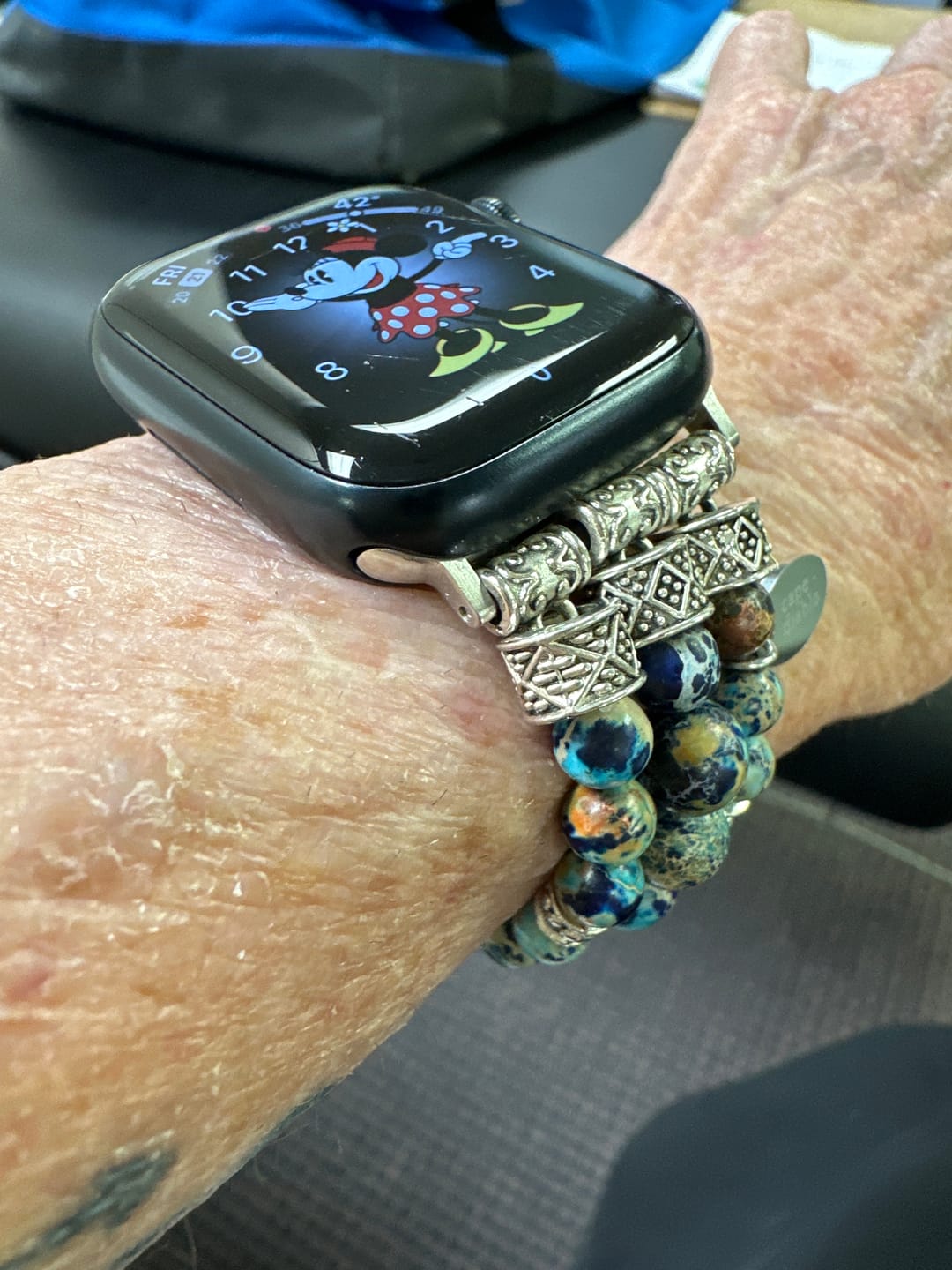 Customer photo review of Imperial Jasper Stretch Apple Watch Strap