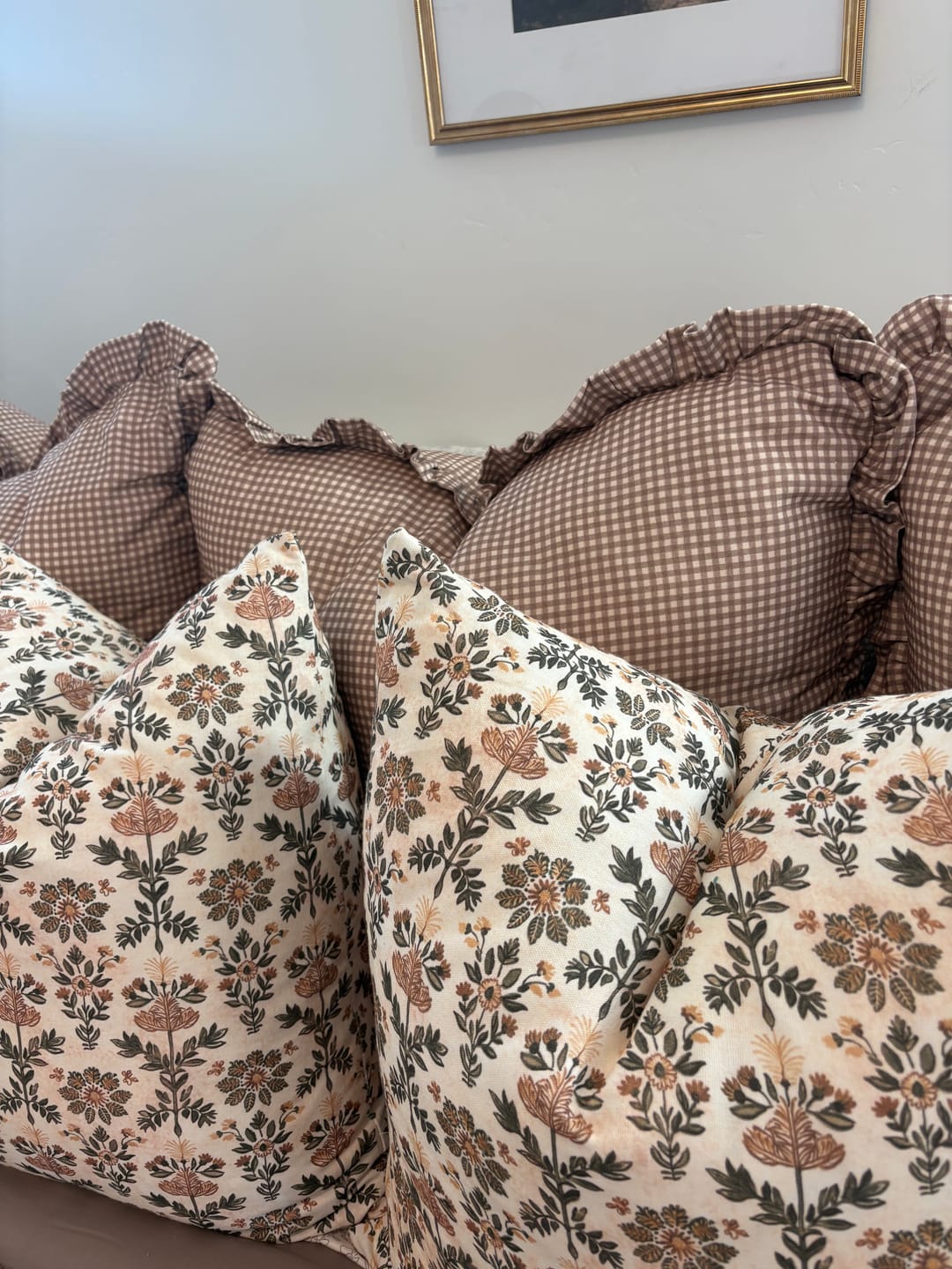 Customer photo review of Tan Mini Gingham Ruffle - 18" | 22" | 26"