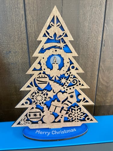 Customer photo review of Laser cut Standing Christmas tree decoration svg template