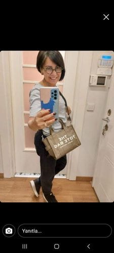 Customer photo review of Marc Jacobs Women's The Canvas Small Tote Bag Slate Green