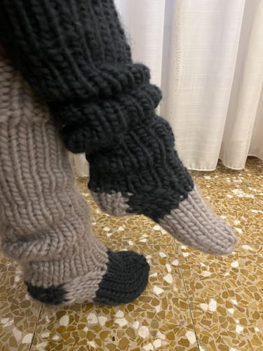 Customer photo review of KNITTING KIT GOOD MORNING SOCKS by Sosami