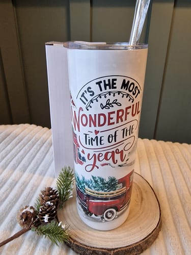 Customer photo review of Case of 25Pack 20 oz Sublimation Tumblers Blank Straight Skinny bulk for Heat transfer, Double Wall Insulated Tumbler with Lids