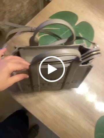 Customer photo review of Marc Jacobs Women's The Leather Small Tote Bag Cement